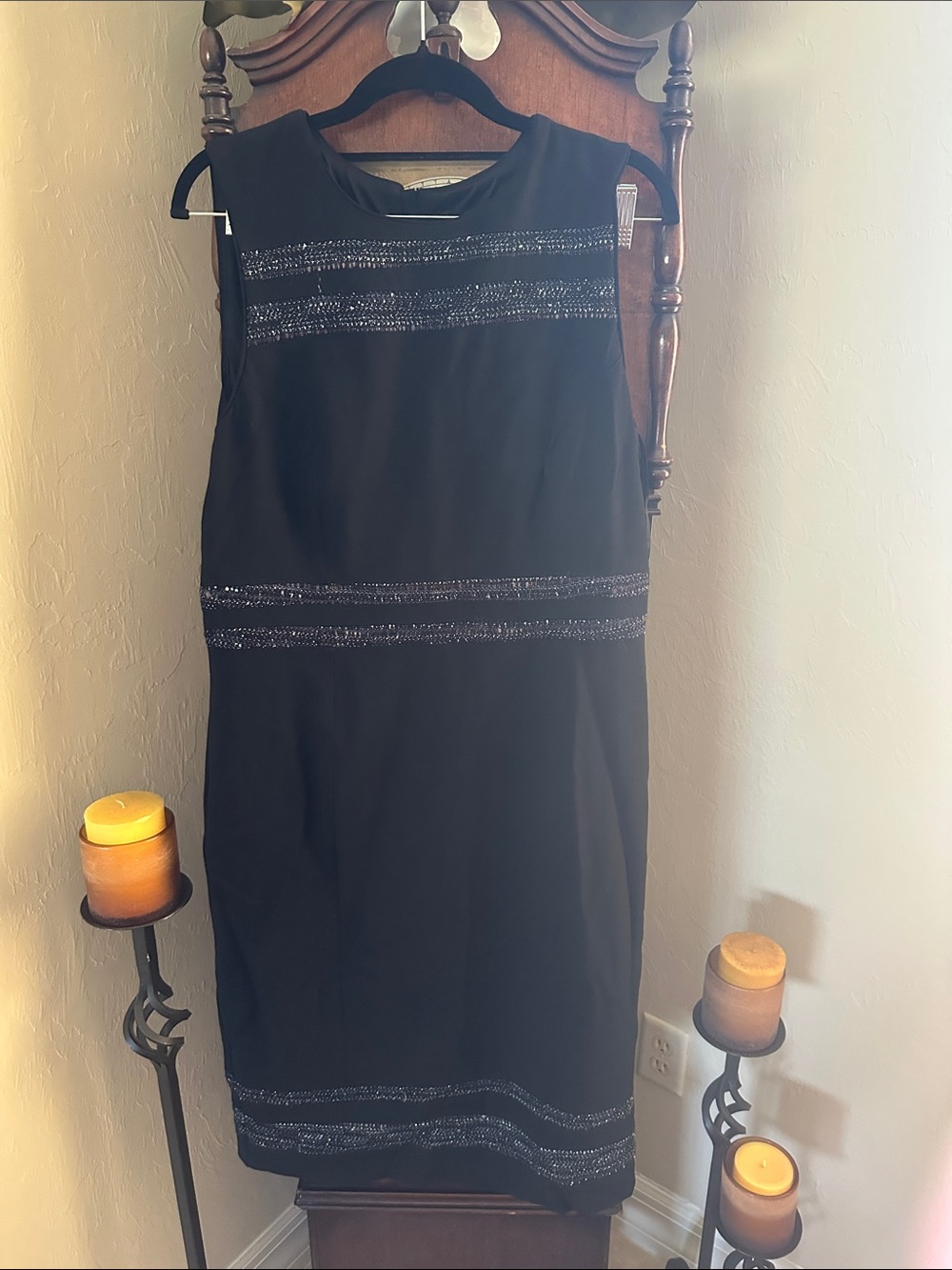 WHBM Sleeveless Shift Dress with Tweed Accents